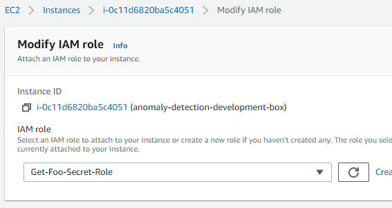 Select the EC2 instance