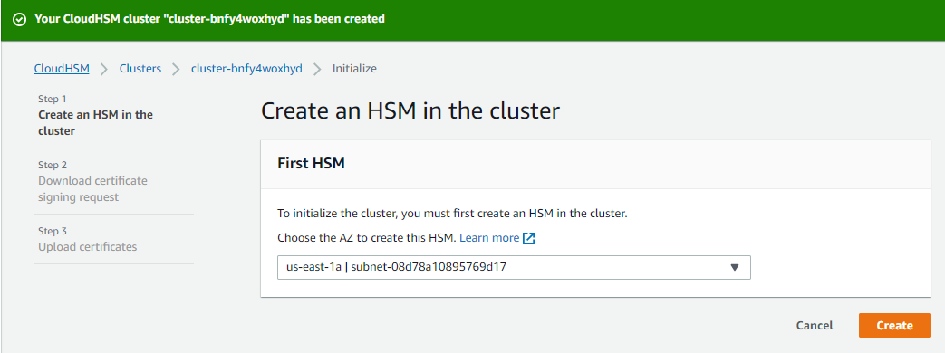 Initialize cluster